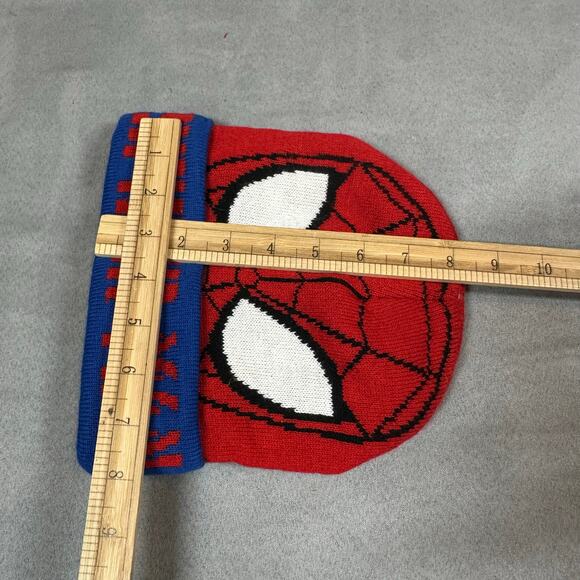 Marvel Spider-Man One Size Kids Boys Winter Hat Beanie Mask Spellout - Picture 7 of 7
